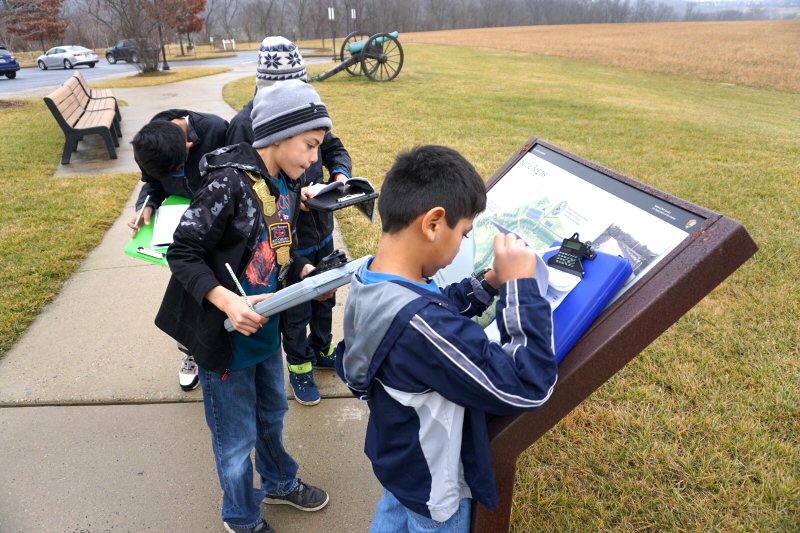 Kids at Monocacy Battlefield